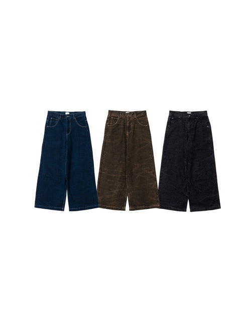 BU wrinkle crack baggy denim