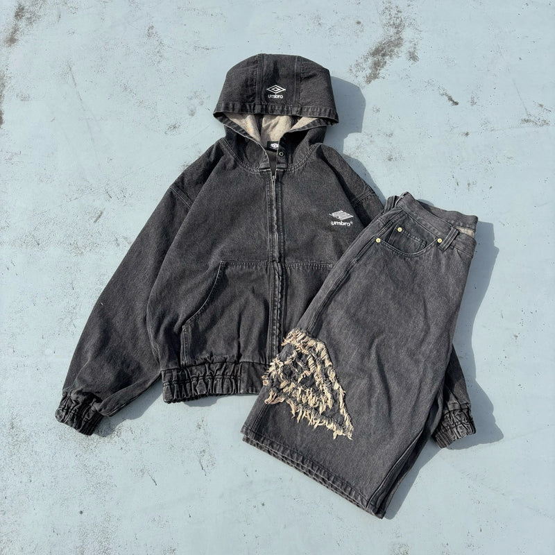 9090 × umbro Denim Zip Hoodie