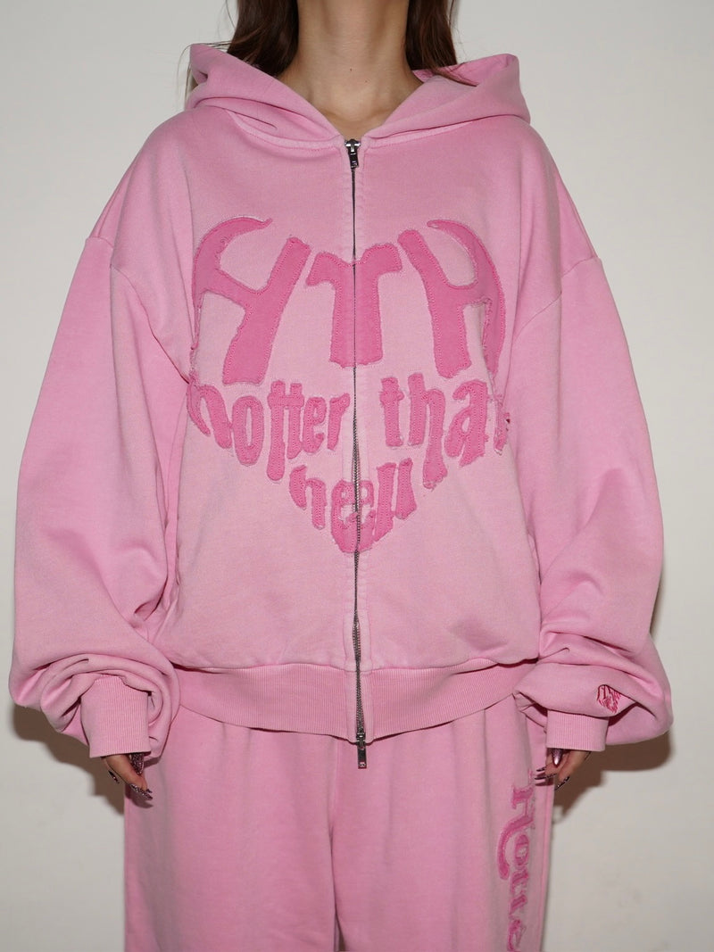 VINTAGE HEART LOGO ZIP HOODIE – YZ