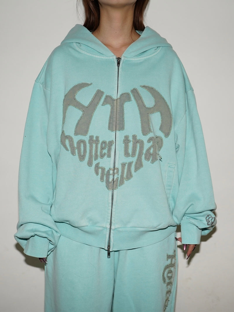 VINTAGE HEART LOGO ZIP HOODIE – YZ