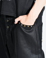 Studs coating BLACK denim pants