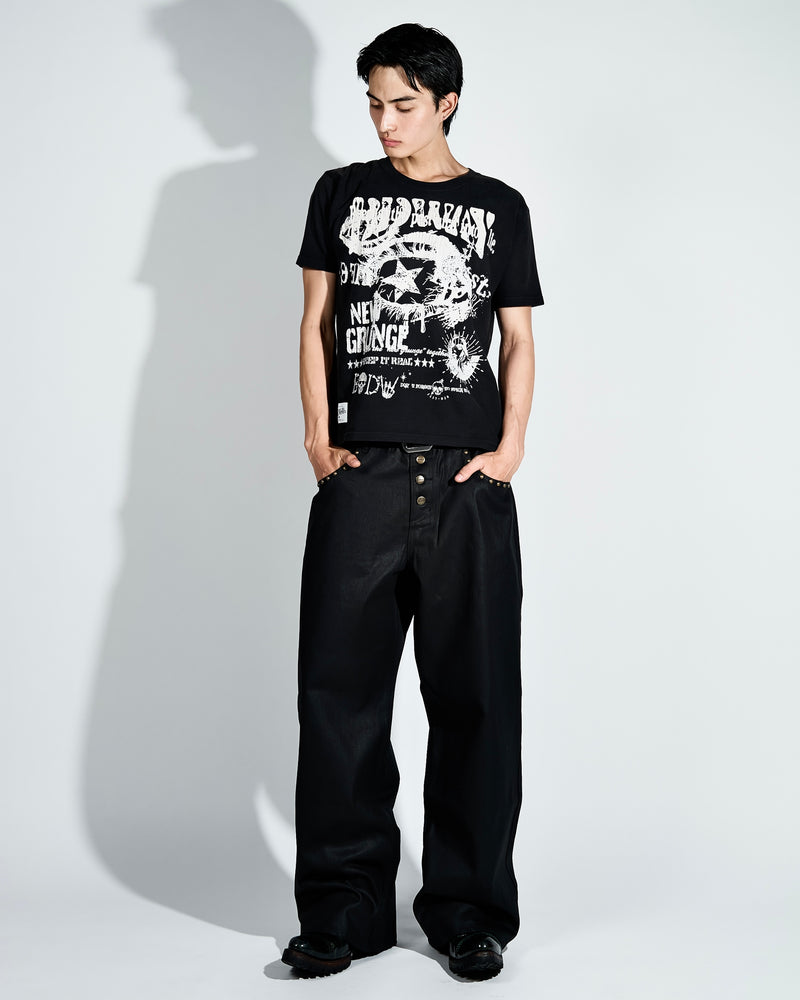 Studs coating BLACK denim pants – YZ