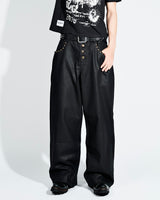 Studs coating BLACK denim pants