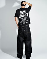 Studs coating BLACK denim pants