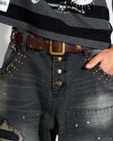 Grunge BORO studs denim 