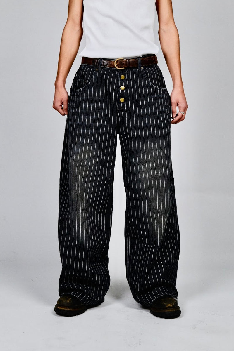 Grunge stripe denim pants – YZ