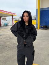 VINTAGE HEART LOGO ZIP HOODIE