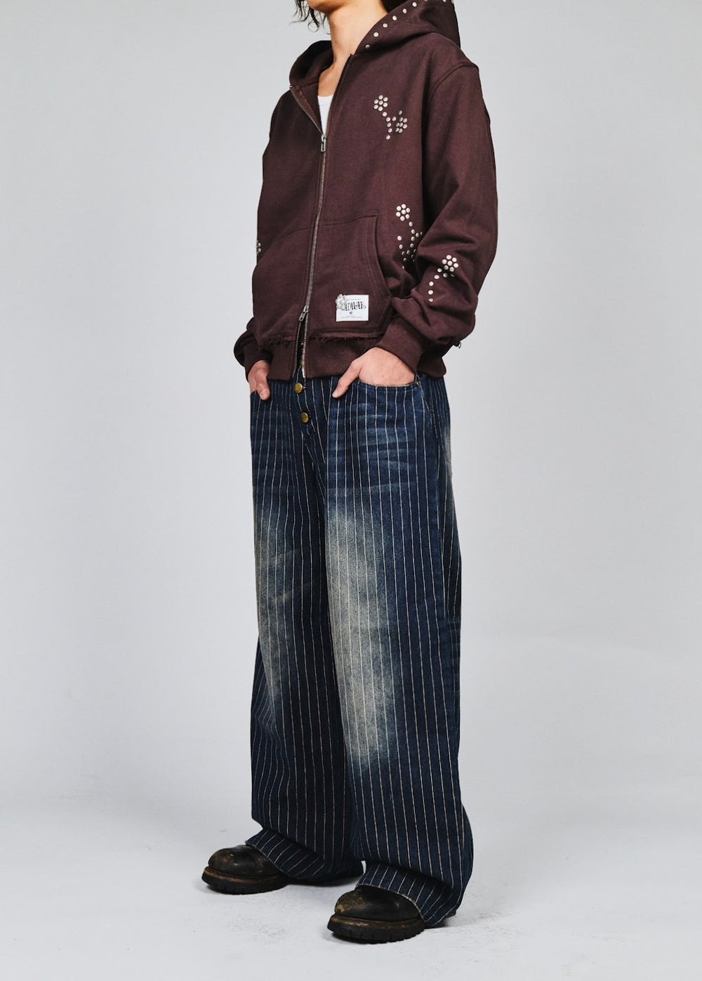 Grunge stripe denim pants – YZ