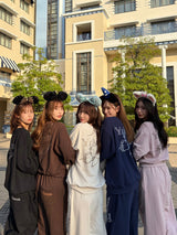 Butterfly logo rhinestone rich sweat pants