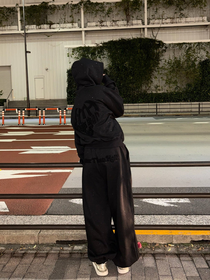 glitter back logo sweat pants