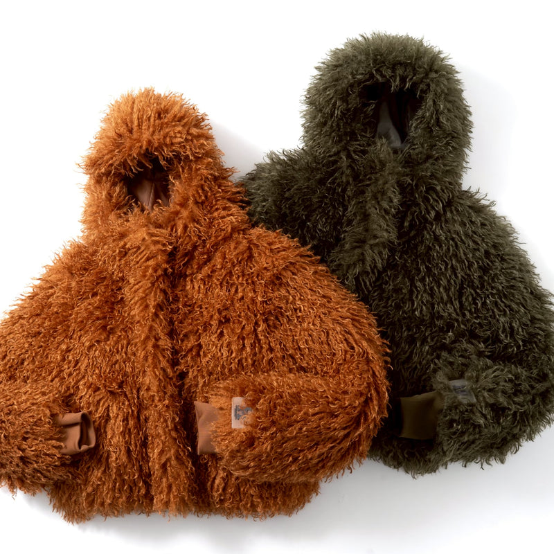 volume hood fur jacket