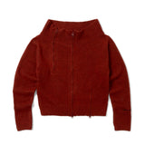 off shoulder zip knit