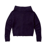 off shoulder zip knit