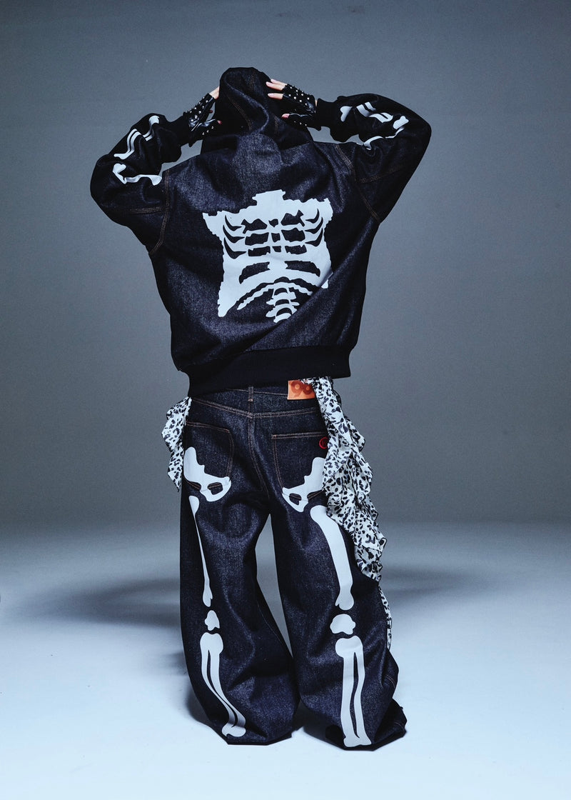 Bone Rigid Denim Zip Hoodie 