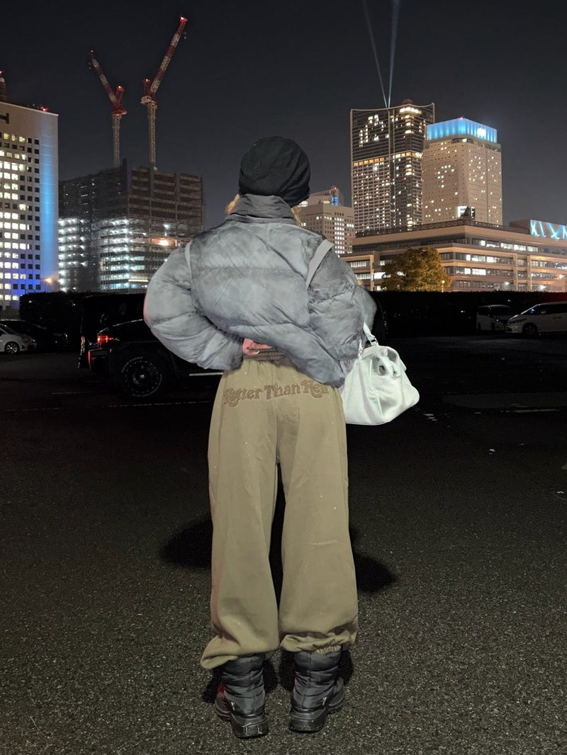 glitter back logo sweat pants