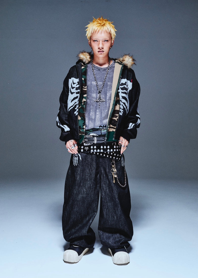 Bone Rigid Denim Zip Hoodie 