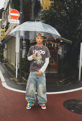 【09090×backsideworks】宽松牛仔裤 