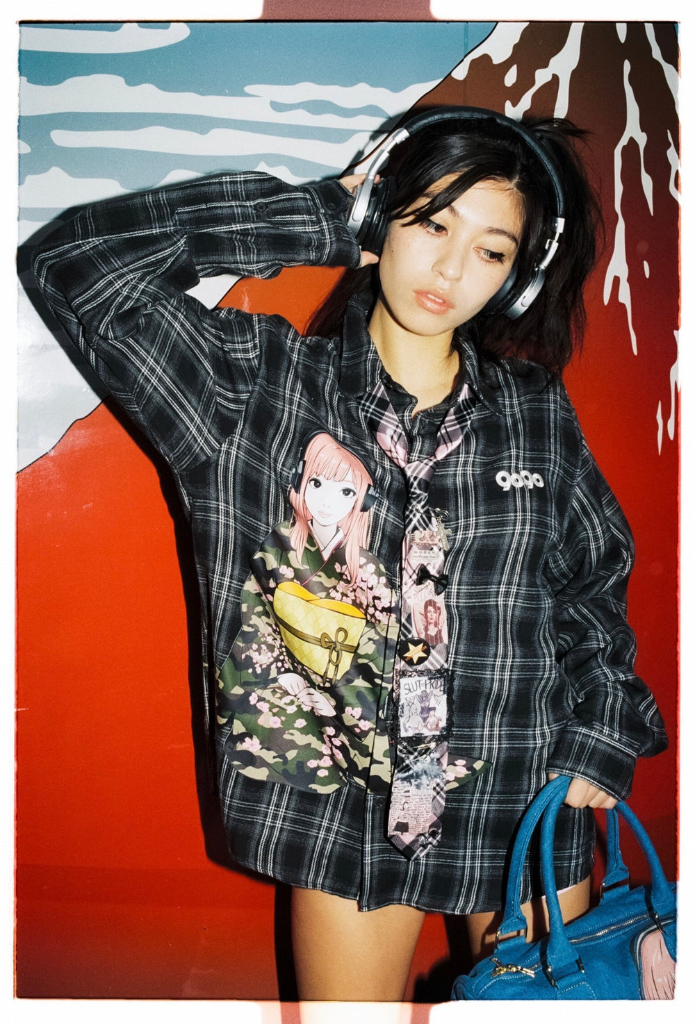 YUINARY ラブライブ！　チェックシャツレイヤードトップス 黒 新品 9090×backsideworks】Check Shirt – YZ