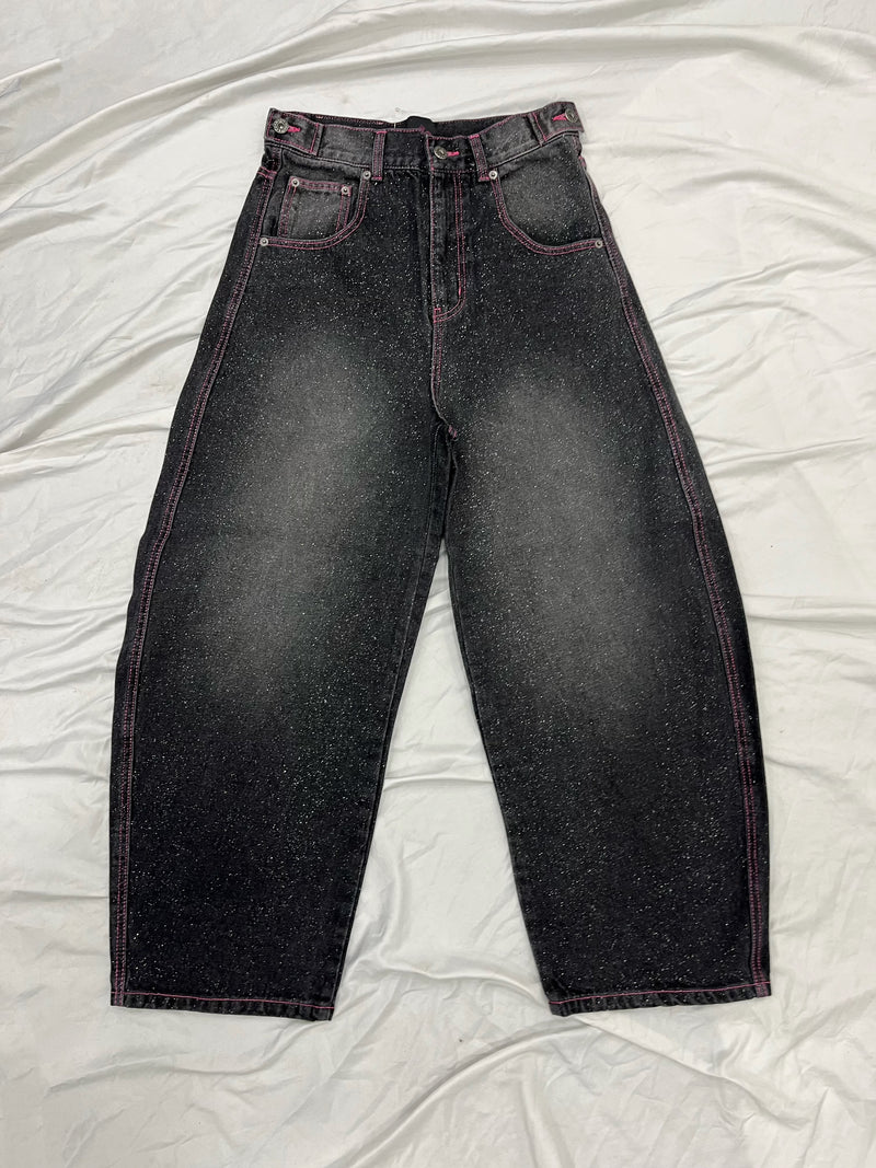 Ninety Girl Logo Glitter Buggy Denim Pants – YZ