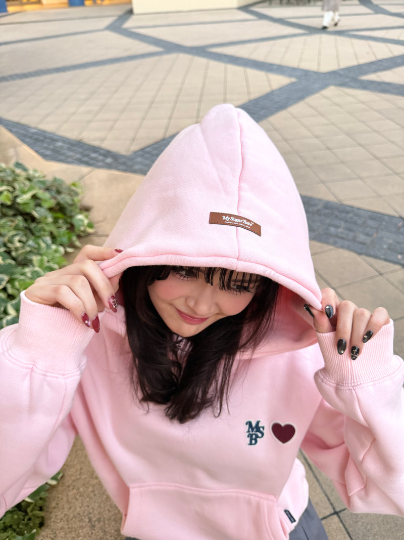 heart patch logo hoodie
