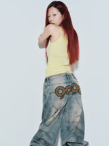 90 Logo Baggy Denim Pants 