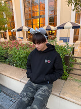 heart patch logo hoodie