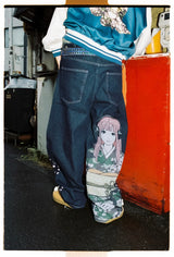 【09090×backsideworks】宽松牛仔裤 