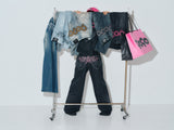 Tribal Logo Straight Denim Pants 