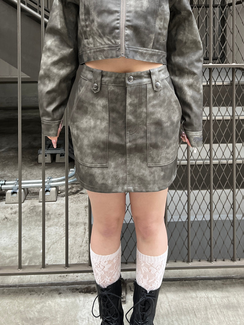 fake leather skirt