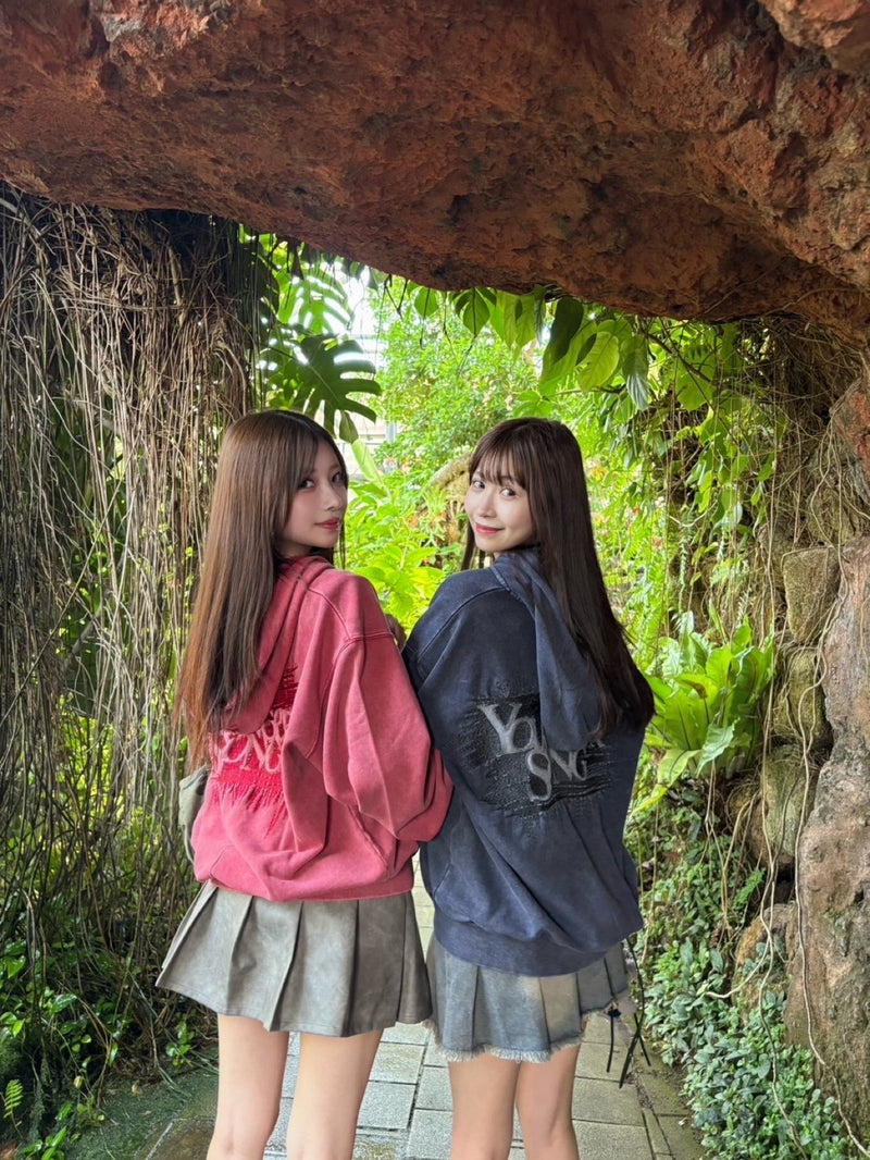 universal logo Premium crush EMB zip 连帽衫 