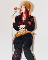 9090girl × umbro Cross Logo Glitter Zip Hoodie