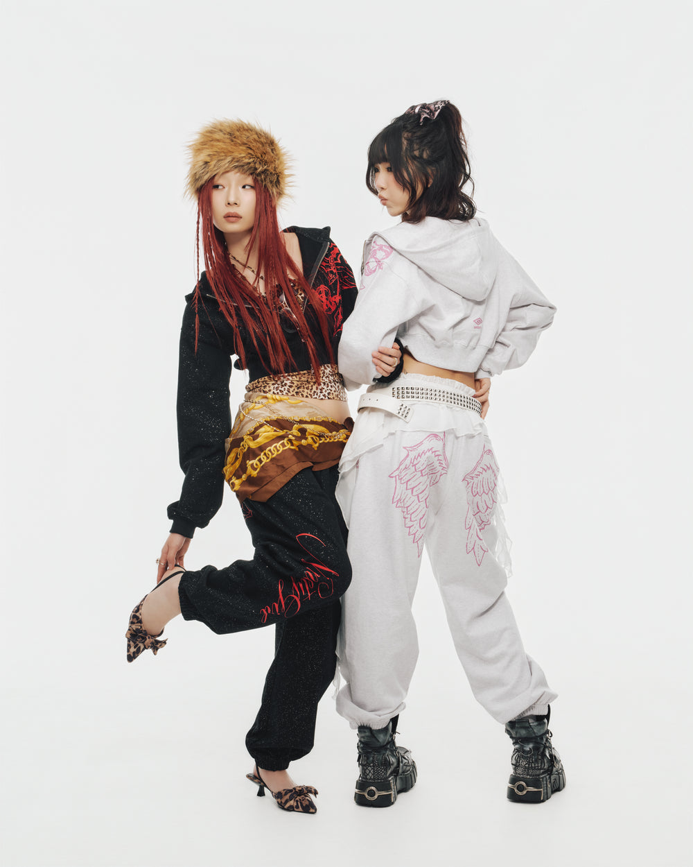 9090girl × umbro Feather Logo Glitter Sweat Pants – YZ