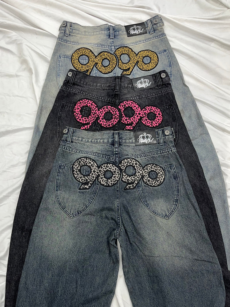90 Logo Baggy Denim Pants – YZ