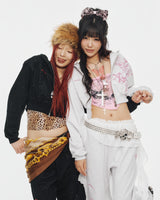 9090girl × umbro Cross Logo Glitter Zip Hoodie