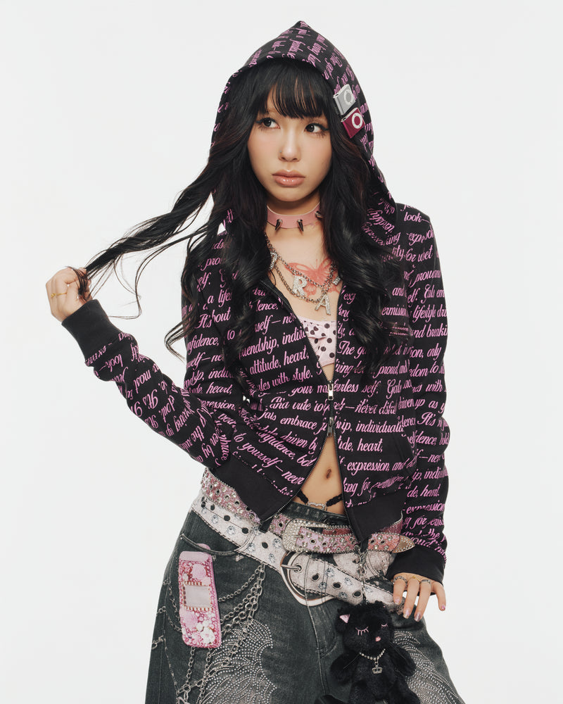 All Lettered Zip Hoodie