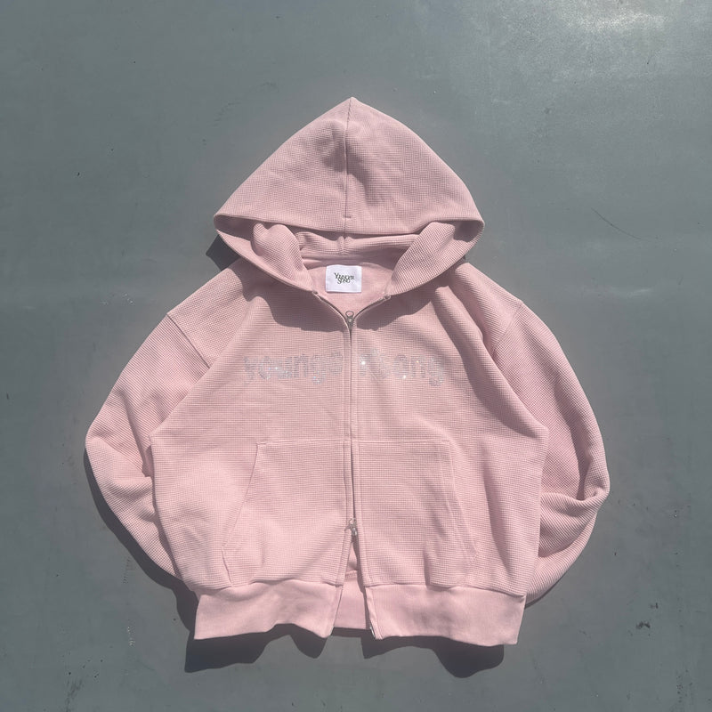 SC logo thermal zip hoodie
