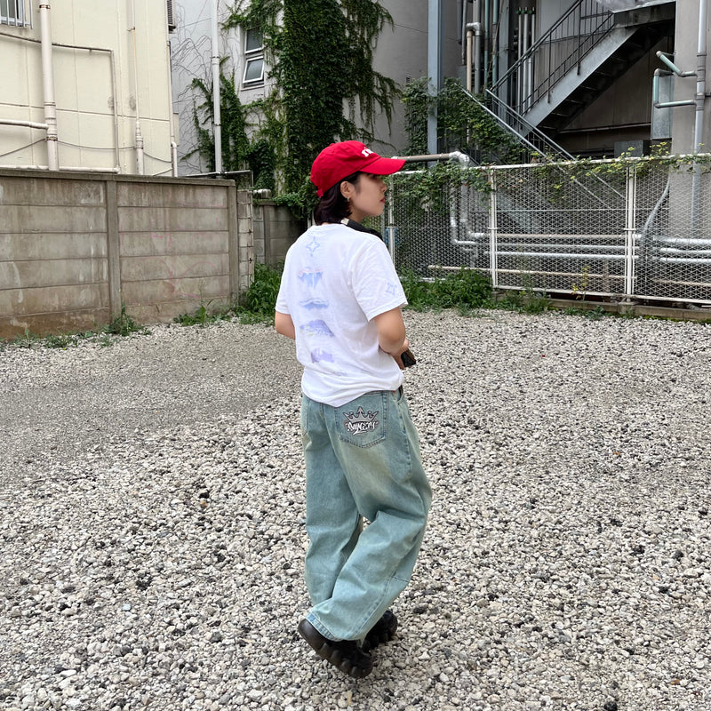 King Logo Buggy Denim Pants