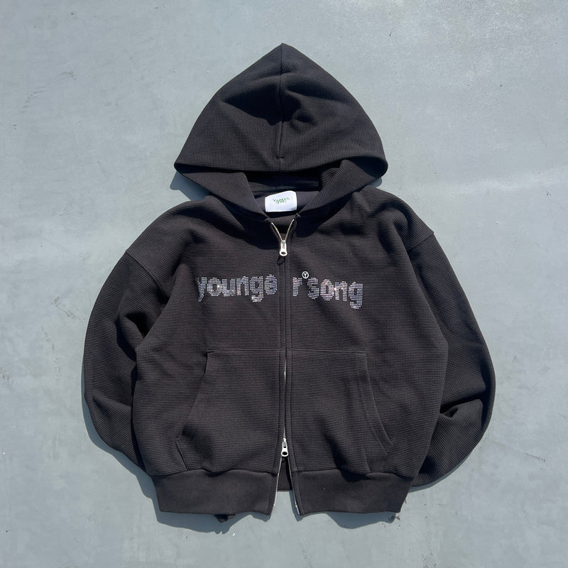 SC logo thermal zip hoodie