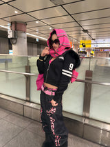Waist-Defined Fur Zip Hoodie 