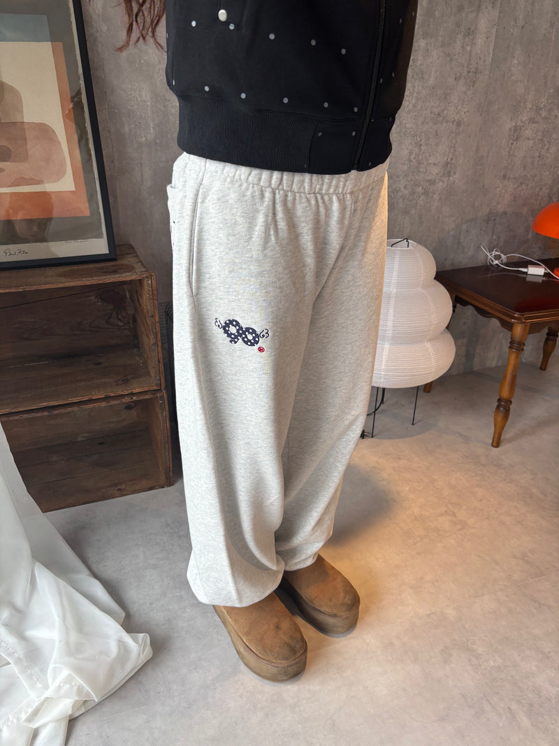 90 로고 도트 스웨트 팬츠 