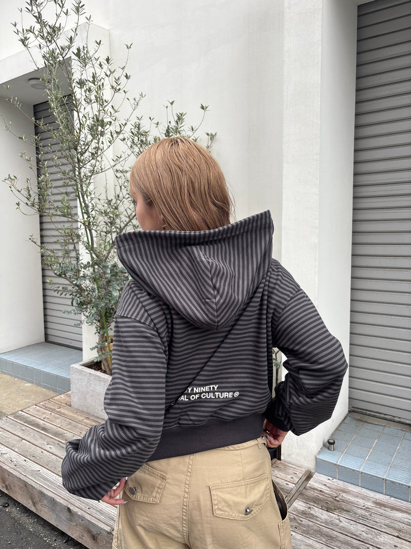 90 Logo Stripe 拉鍊連帽衫 