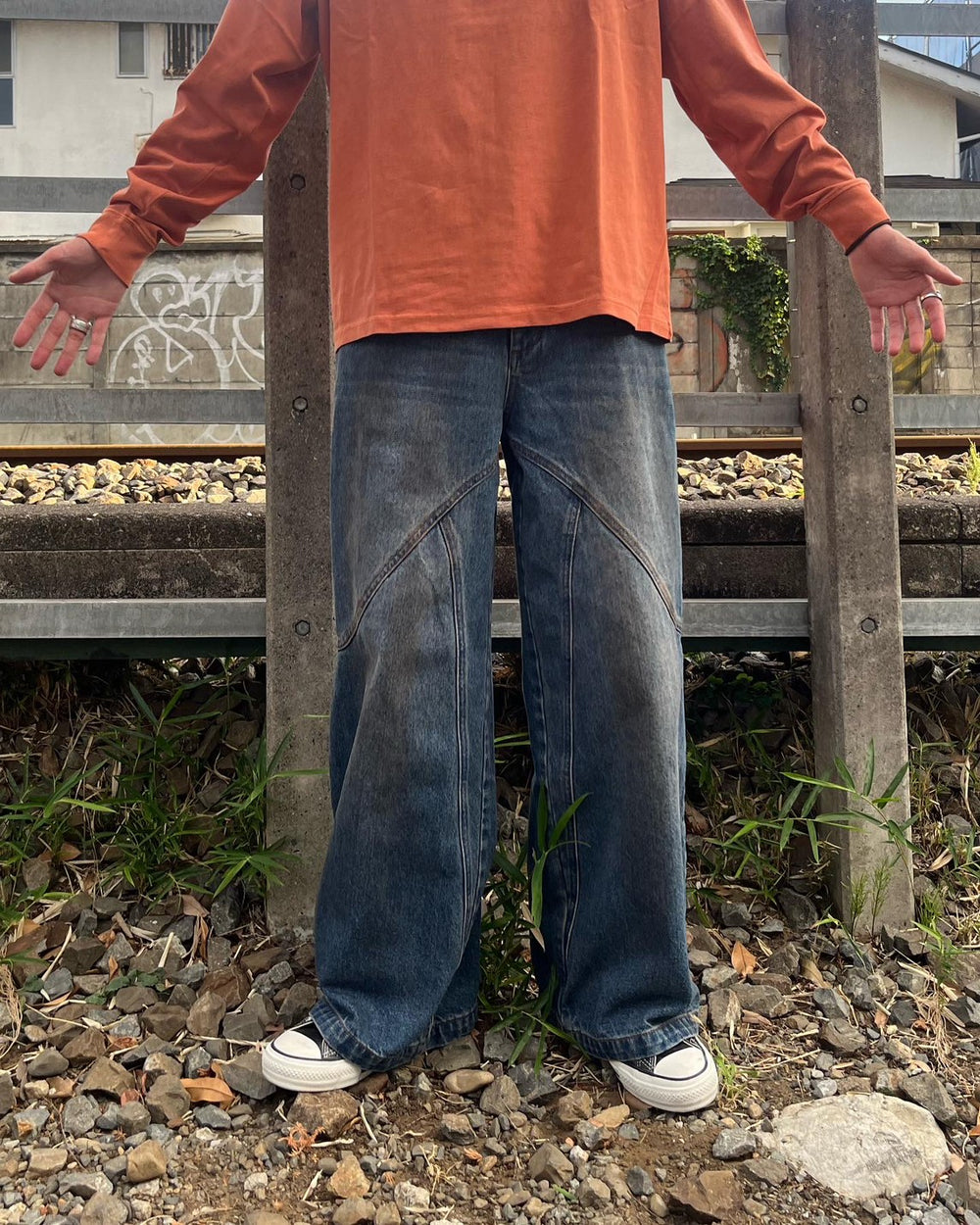 ys over die baggy denim pants – YZ