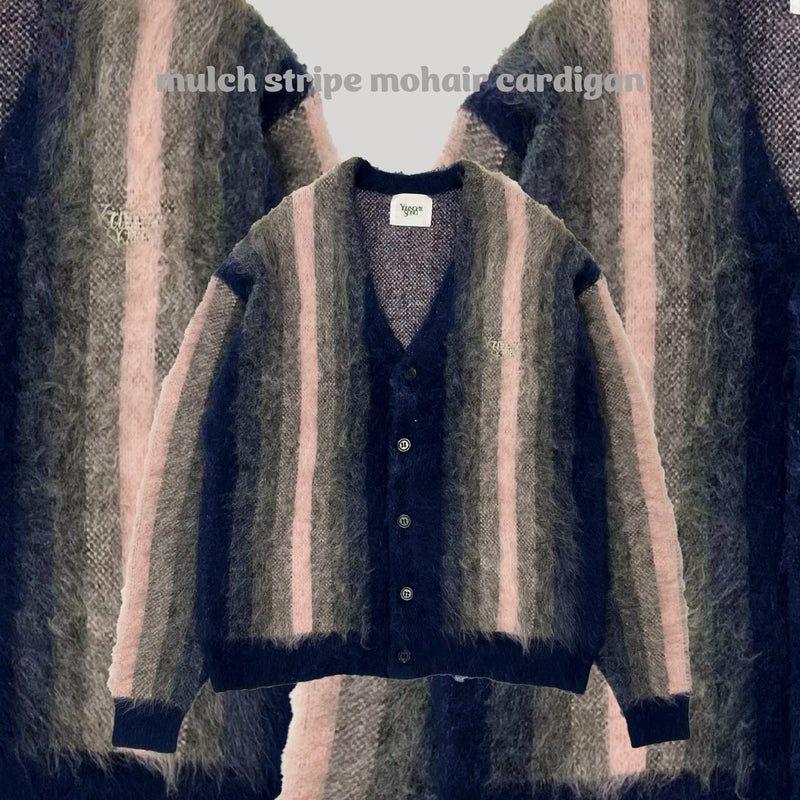 younger song  stripe mohair cardigan