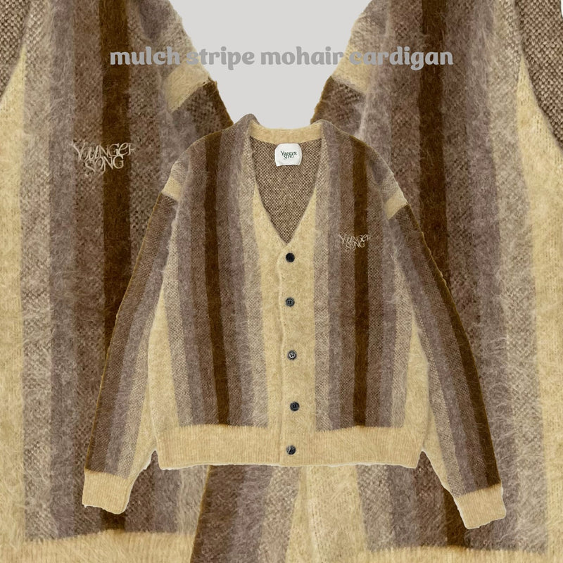 younger song  stripe mohair cardigan