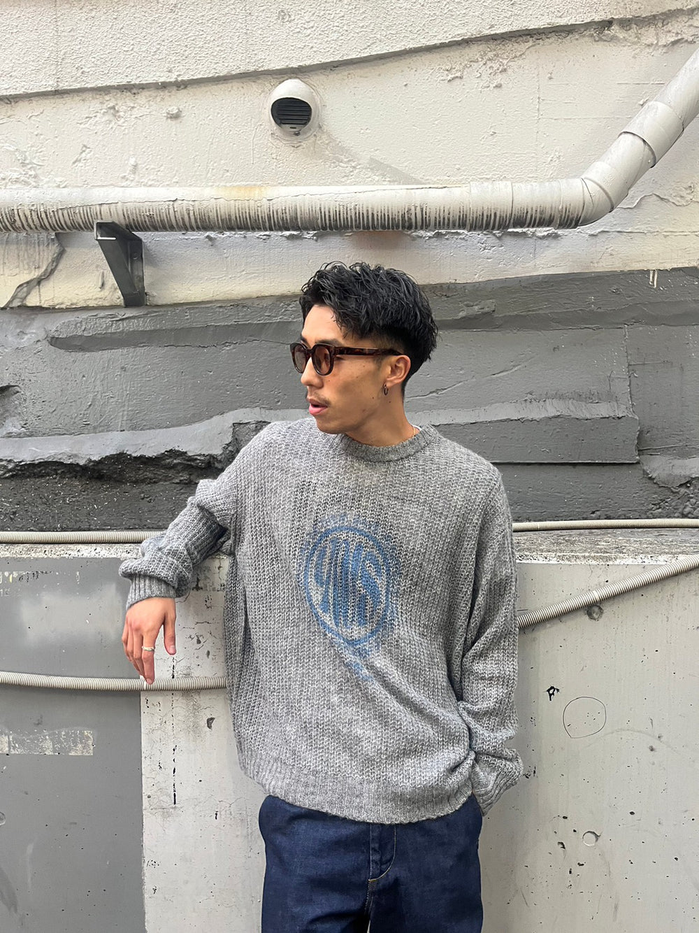 GLOBE パターン長袖トレーナー globe logo sheer knit – YZ