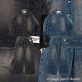 vintage patch denim jacket-2