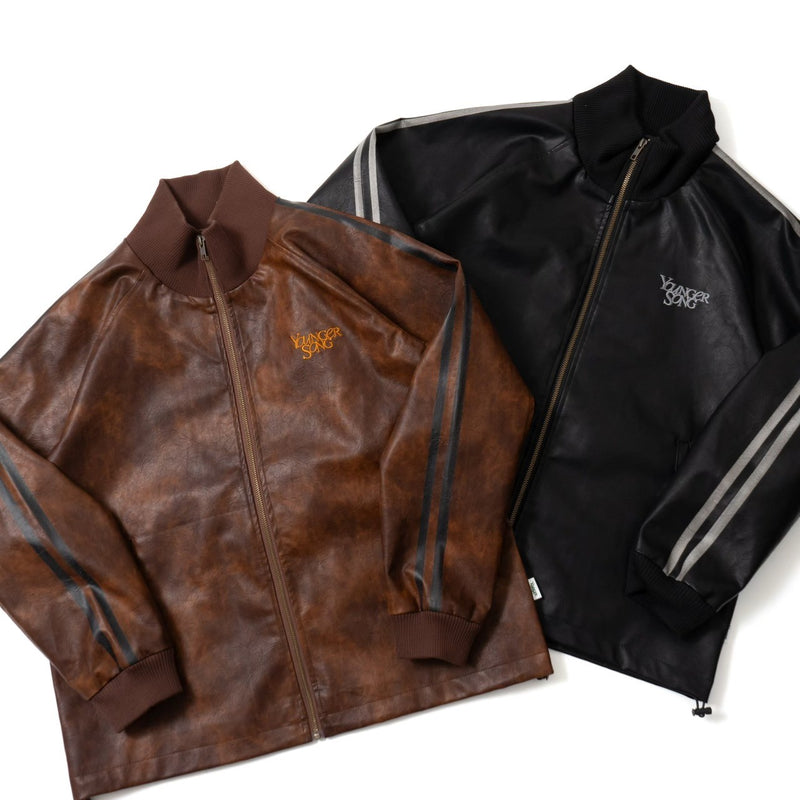 fake leather track jacket