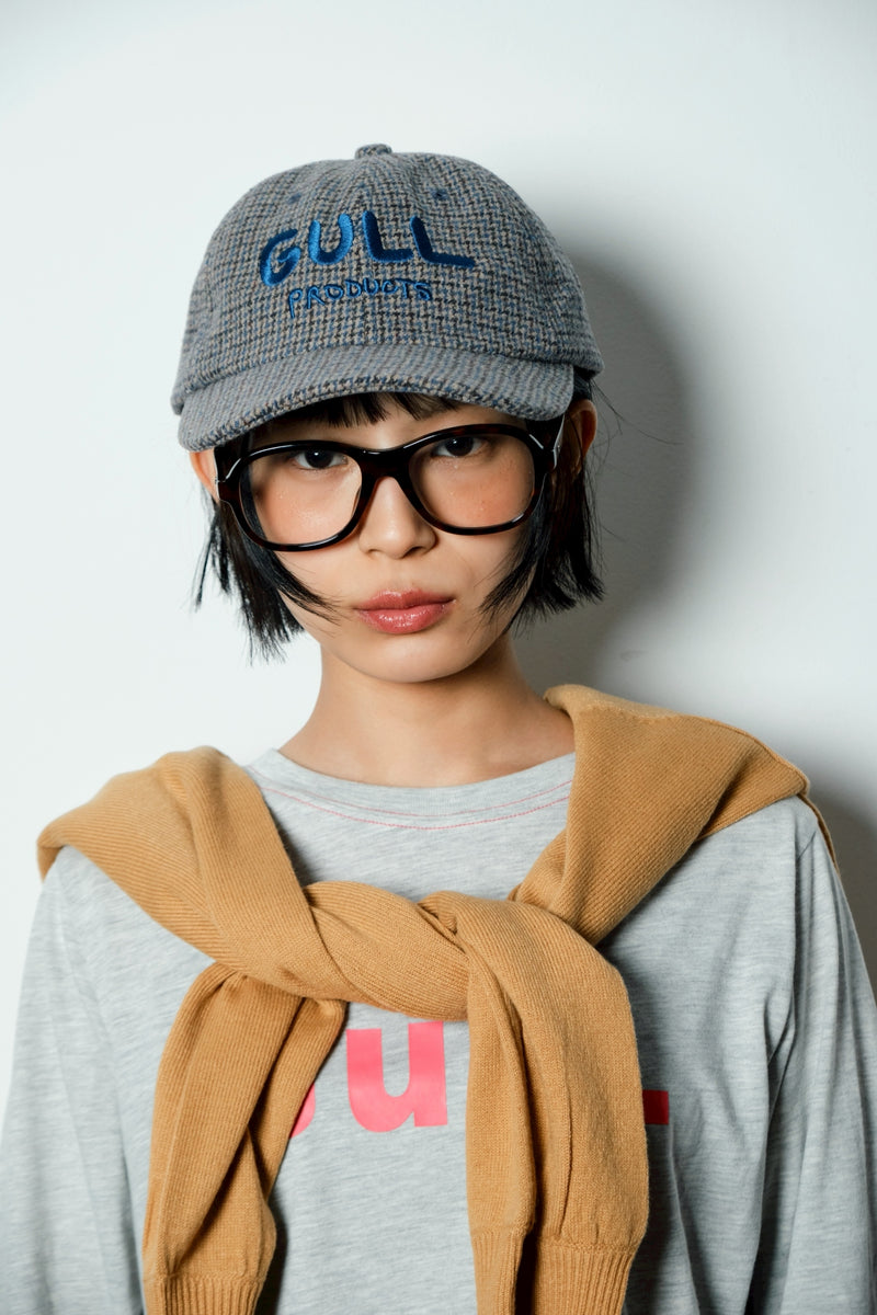 チェック柄のひきこもりcap