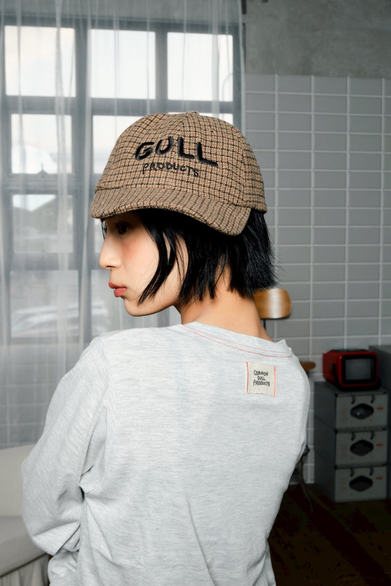 チェック柄のひきこもりcap