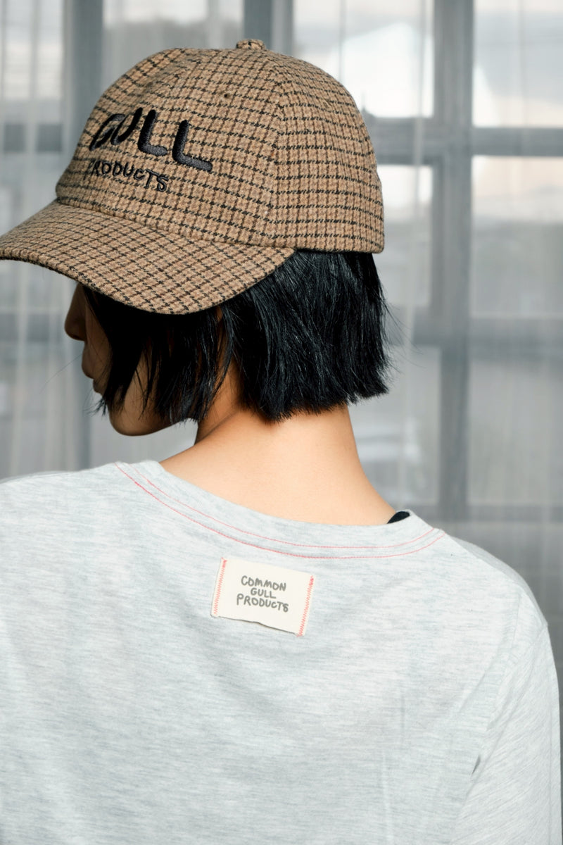 チェック柄のひきこもりcap